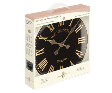 Westminster Tower Wall Clock - 15" Black