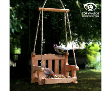 Wooden Swing Seat Bird Feeder